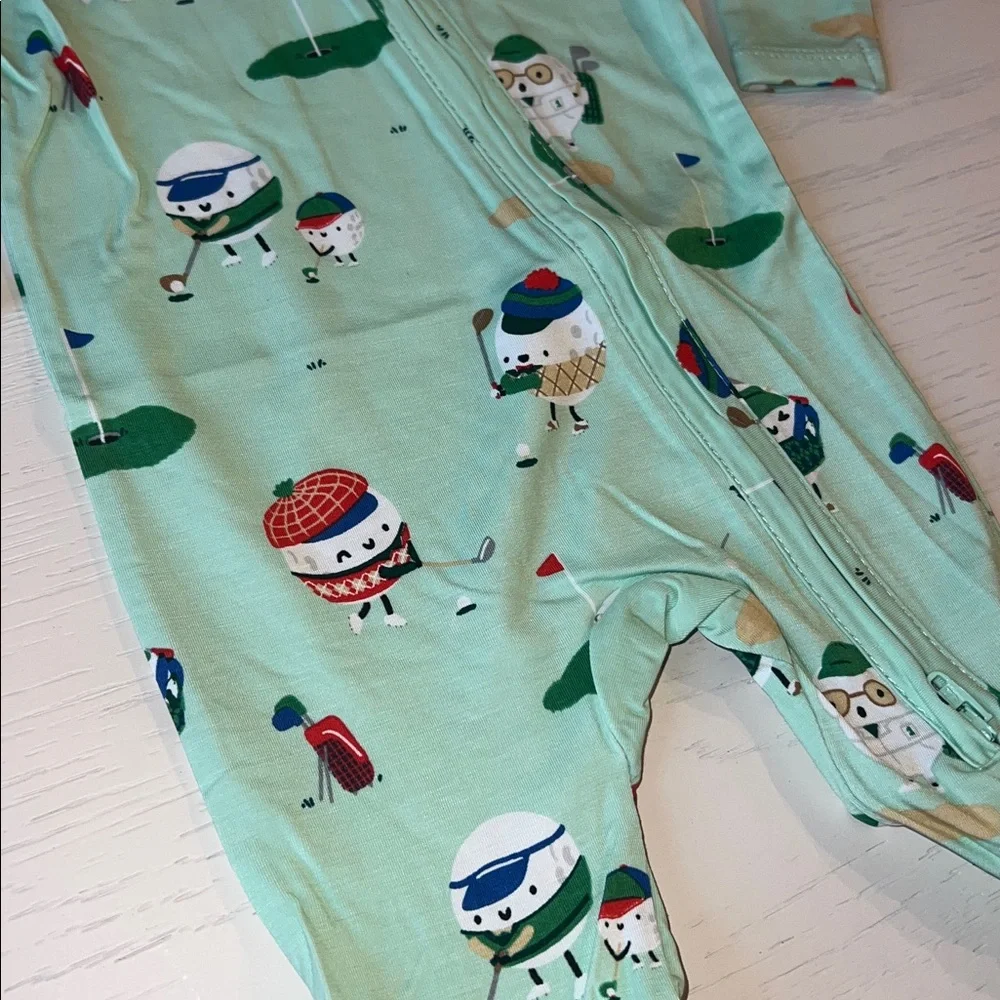 Angel Dear Golf Pros Green Footie Newborn 0-3 3-6 months